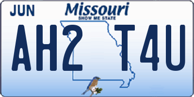 MO license plate AH2T4U