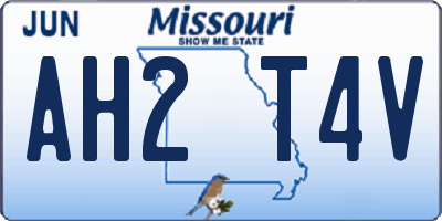MO license plate AH2T4V