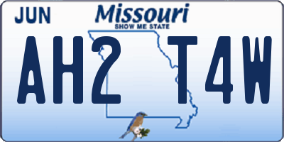 MO license plate AH2T4W