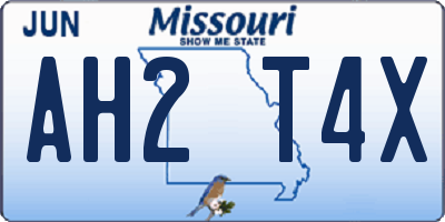 MO license plate AH2T4X