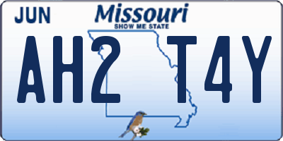 MO license plate AH2T4Y
