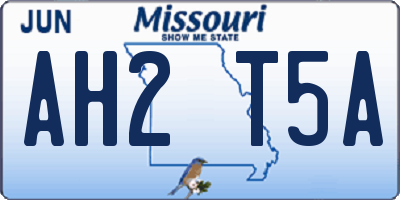 MO license plate AH2T5A