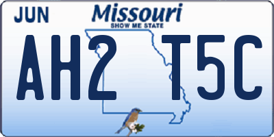 MO license plate AH2T5C