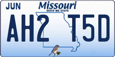 MO license plate AH2T5D