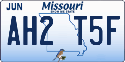 MO license plate AH2T5F