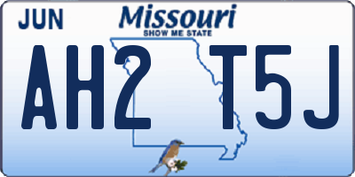 MO license plate AH2T5J