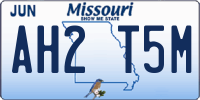 MO license plate AH2T5M
