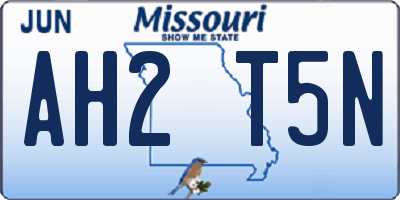 MO license plate AH2T5N