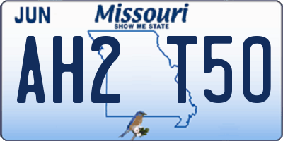 MO license plate AH2T5O