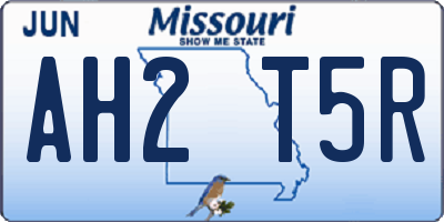 MO license plate AH2T5R