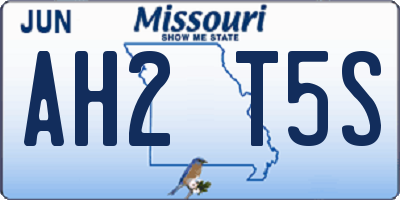 MO license plate AH2T5S