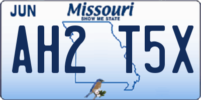 MO license plate AH2T5X