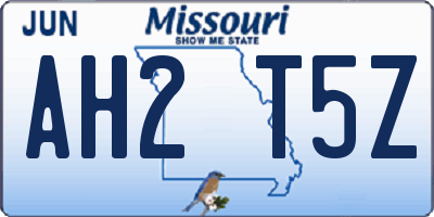 MO license plate AH2T5Z