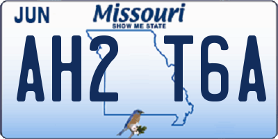 MO license plate AH2T6A