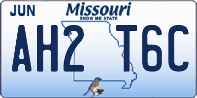 MO license plate AH2T6C