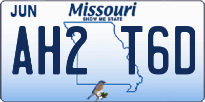 MO license plate AH2T6D