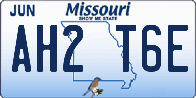 MO license plate AH2T6E