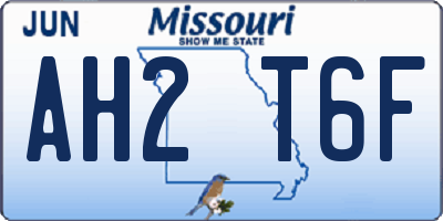 MO license plate AH2T6F