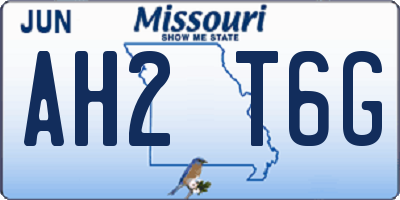 MO license plate AH2T6G