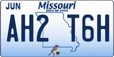 MO license plate AH2T6H