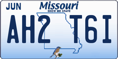 MO license plate AH2T6I