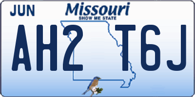 MO license plate AH2T6J