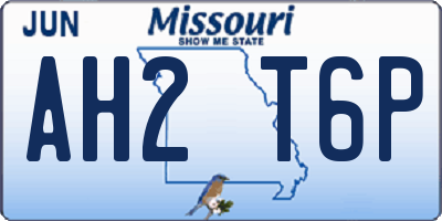 MO license plate AH2T6P