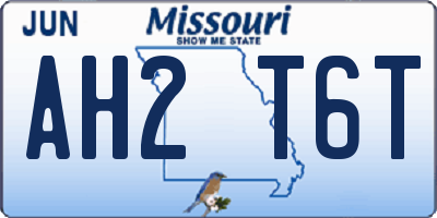 MO license plate AH2T6T