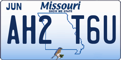 MO license plate AH2T6U