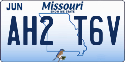 MO license plate AH2T6V