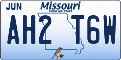 MO license plate AH2T6W