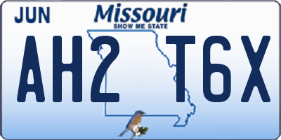 MO license plate AH2T6X