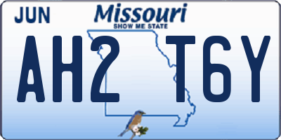 MO license plate AH2T6Y