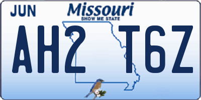 MO license plate AH2T6Z