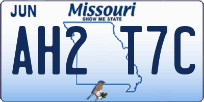 MO license plate AH2T7C