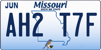 MO license plate AH2T7F