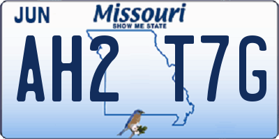 MO license plate AH2T7G