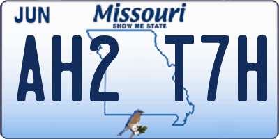 MO license plate AH2T7H