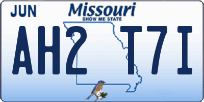 MO license plate AH2T7I