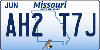 MO license plate AH2T7J