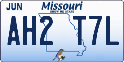 MO license plate AH2T7L