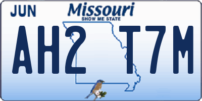 MO license plate AH2T7M