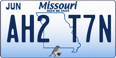MO license plate AH2T7N