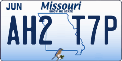 MO license plate AH2T7P