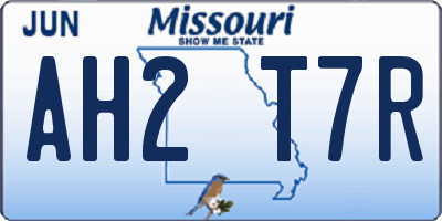 MO license plate AH2T7R