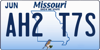 MO license plate AH2T7S