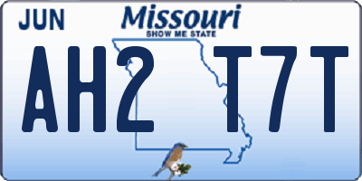 MO license plate AH2T7T