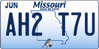 MO license plate AH2T7U