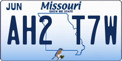 MO license plate AH2T7W