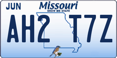 MO license plate AH2T7Z